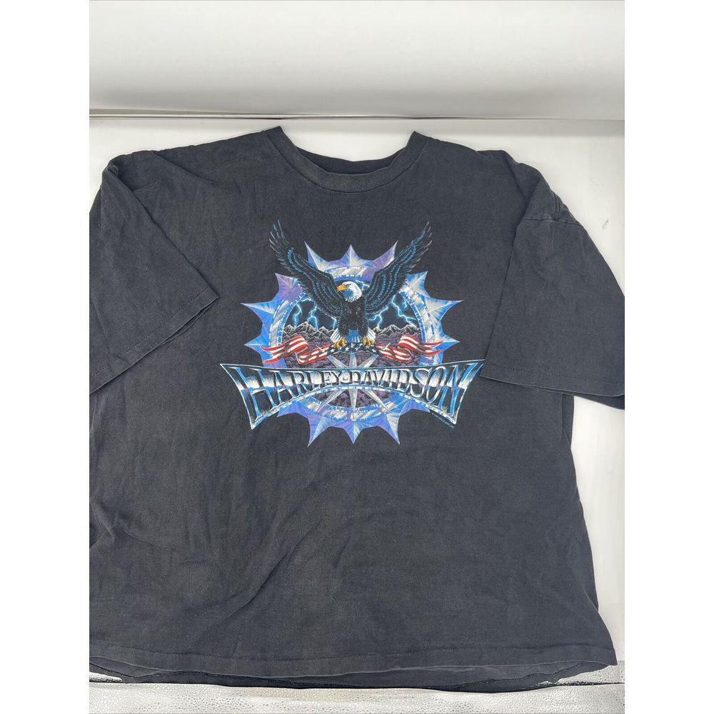 VTG Harley Davidson Eagle Lightning Crewneck Tshirt Moroney's Newburgh, NY 3XL